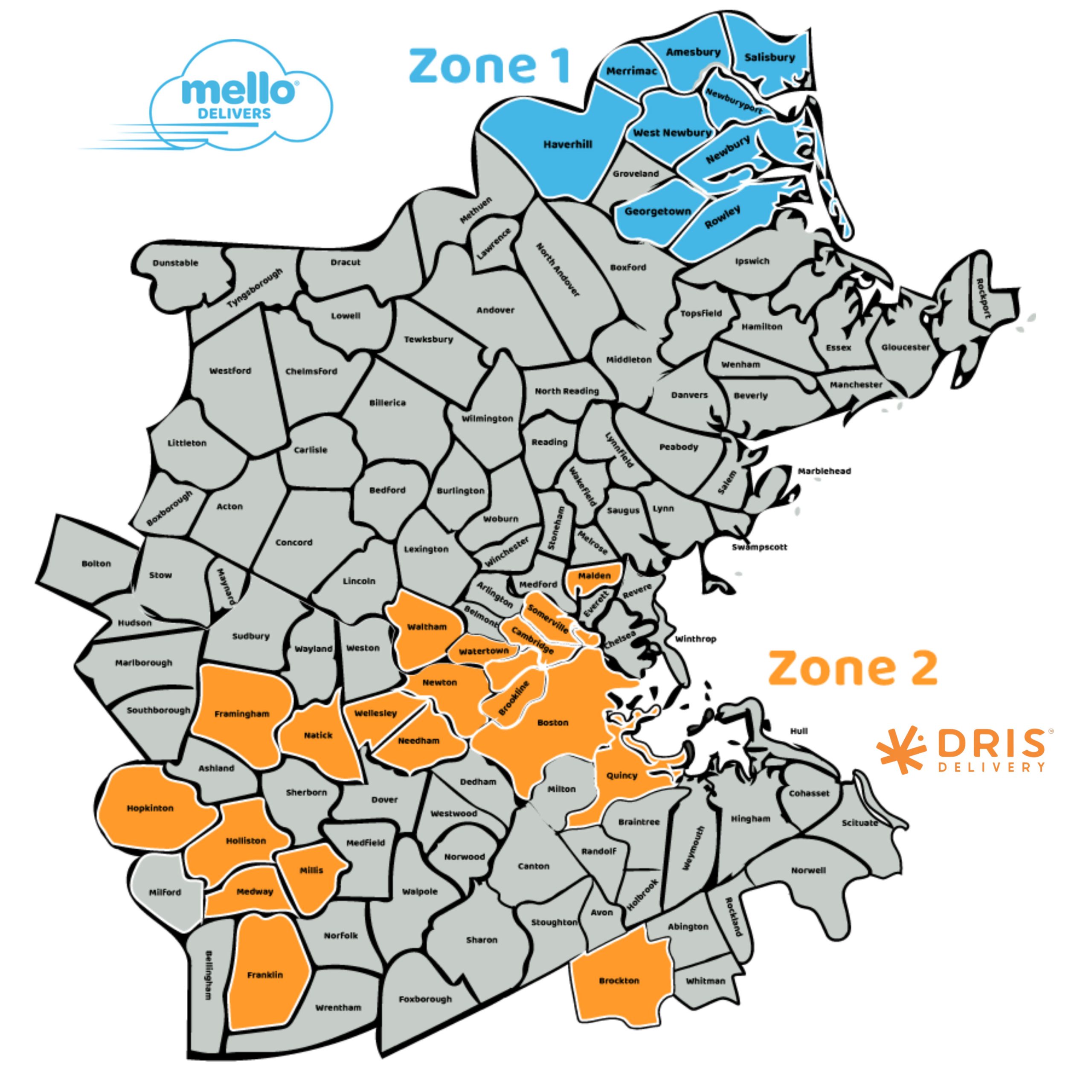 Delivery Zones Map